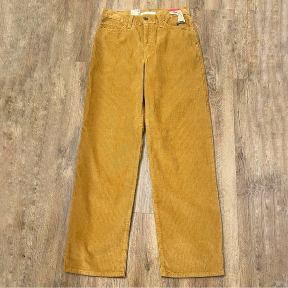 Levis 94 Baggy Dijon Corduroy Mid Rise‎ Straight Leg Dad Jeans - Picture 4 of 12